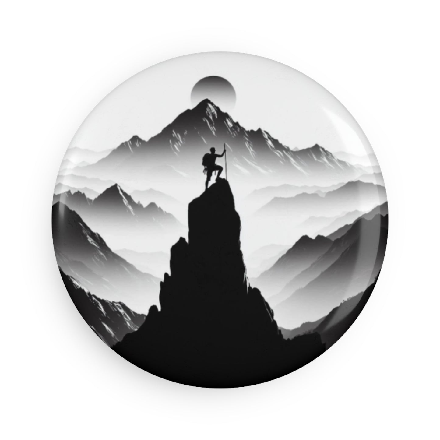 Mountain Adventure Inspiration Button Magnet