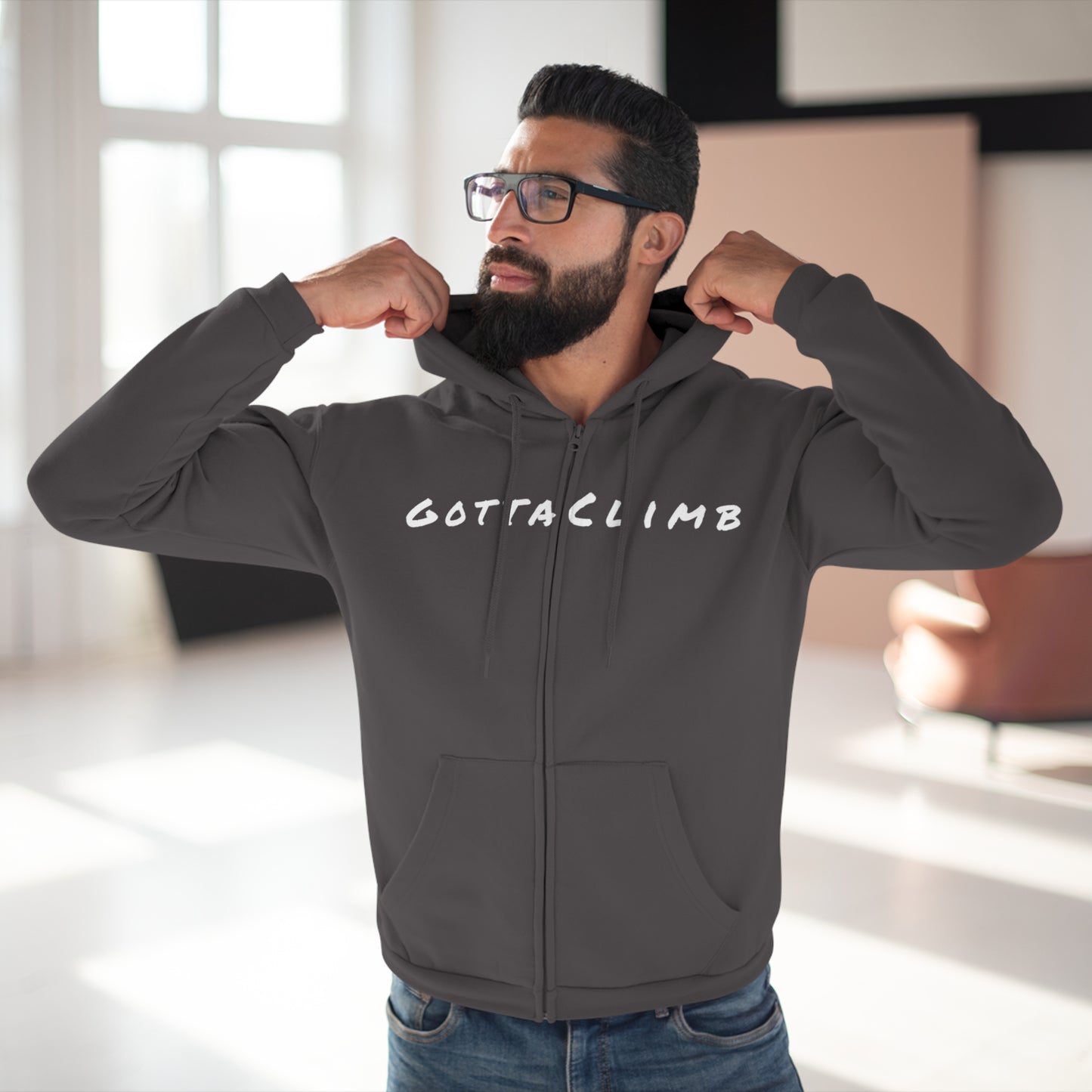 GottaClimb Hooded Gym Zip Sweatshirt