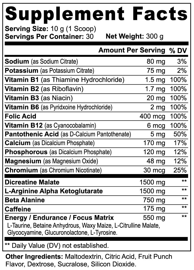 GottaClimb Peak Power Pre-Workout (Fruit Punch)
