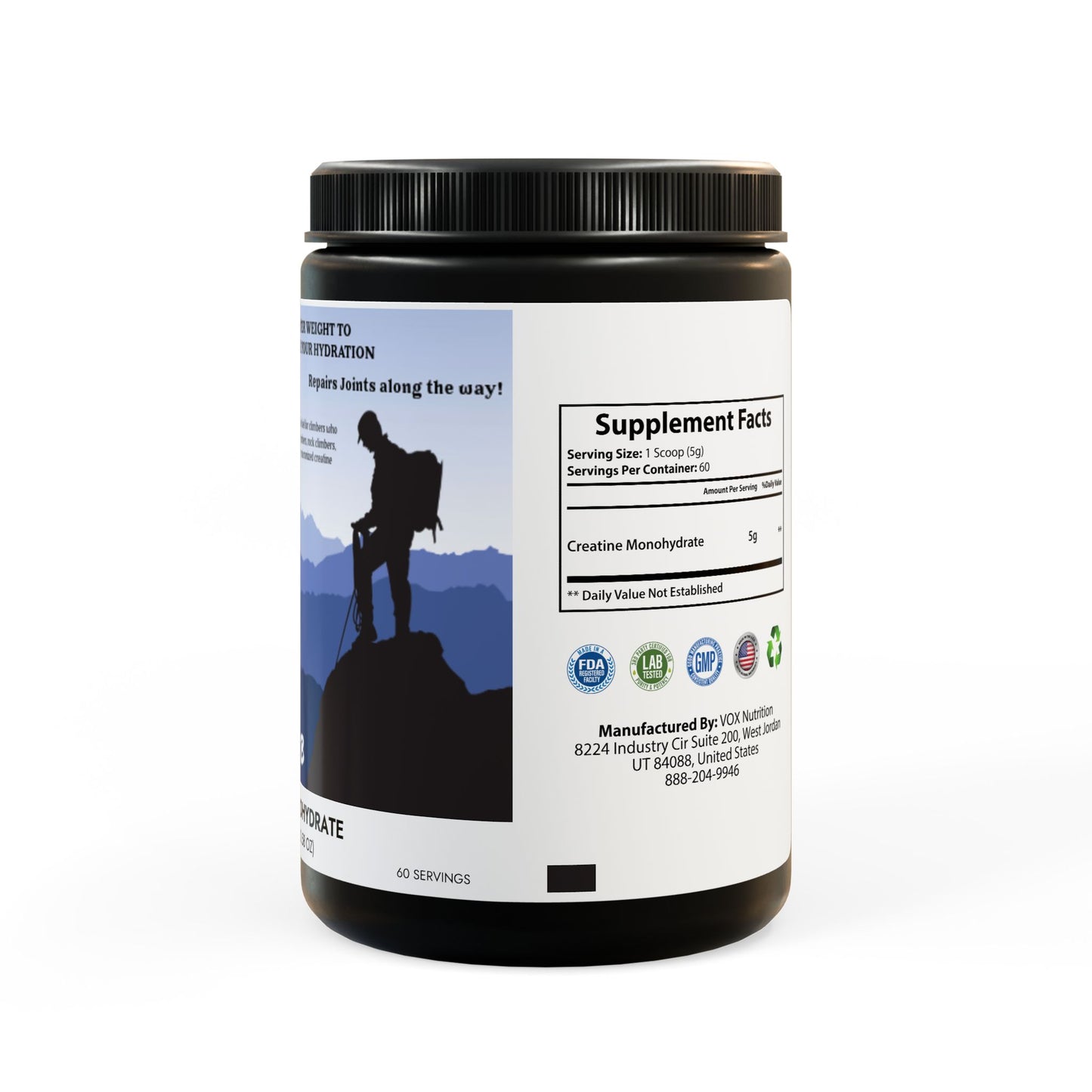 Peak Power Creatine Monohydrate GottaClimb Supplement (300g, 10.58oz)