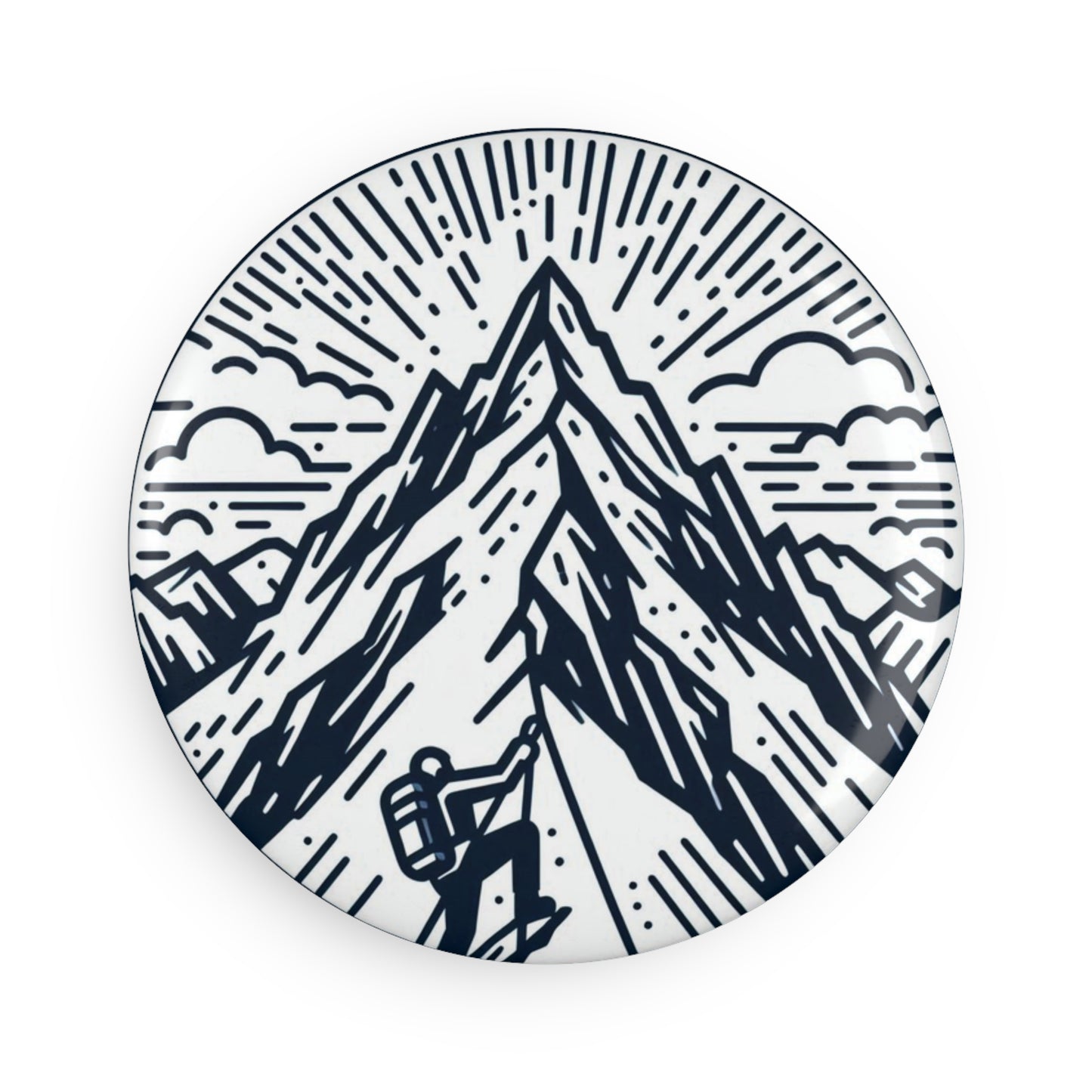 Adventure Mountain Climbing Button Magnet