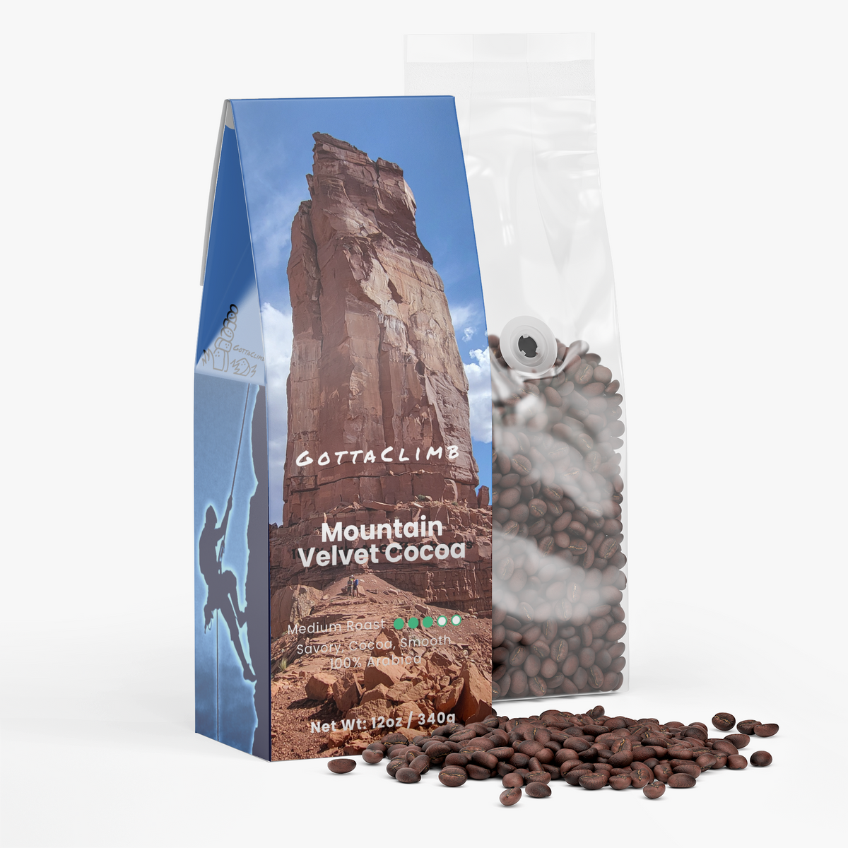 GottaClimb Mountain Velvet Cocoa Coffee (Medium Roast)