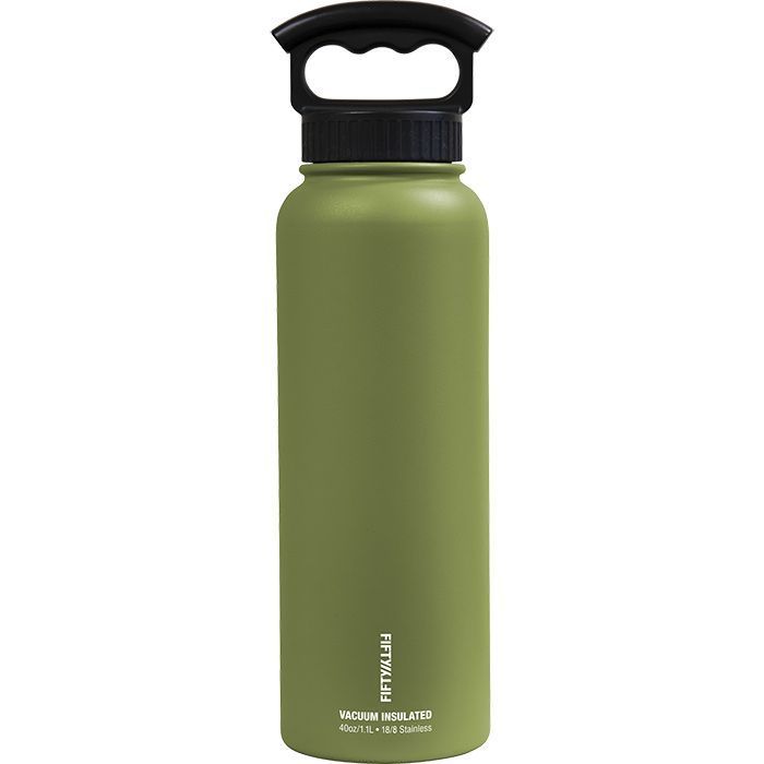 Fifty/Fifty Vacuum Insulated Bottle W/Three FInger Cap 40oz