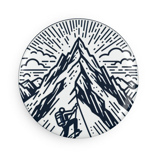 Adventure Mountain Climbing Button Magnet