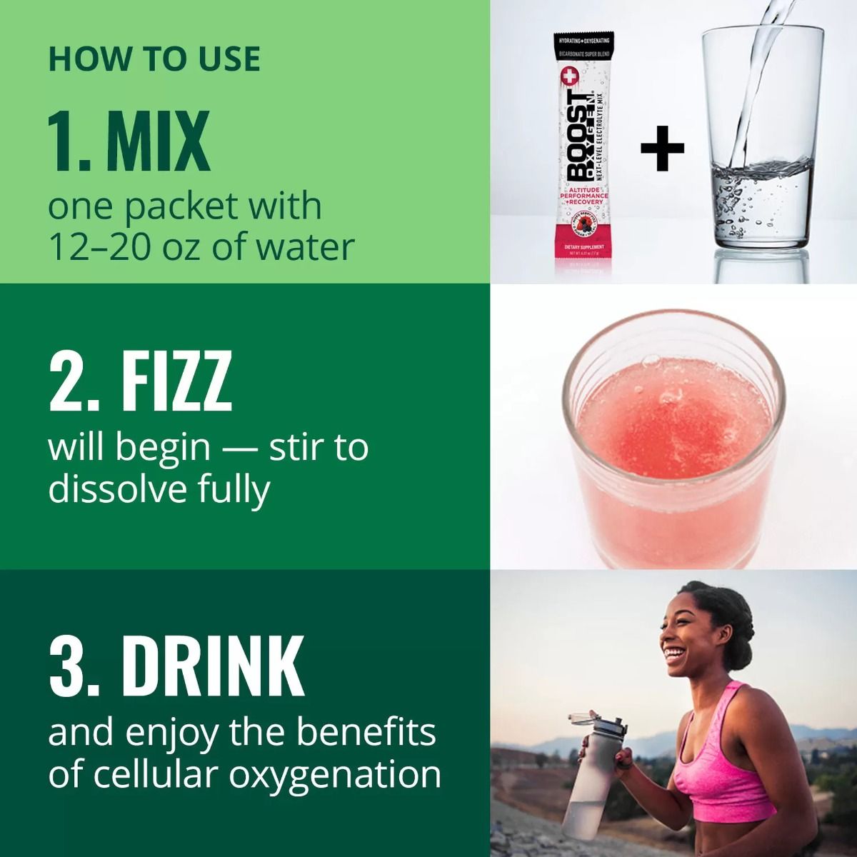 Boost Oxygen Hydration Oxygenation Electrolyte Supplement Packs